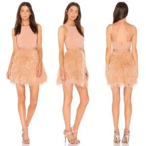 Alice + Olivia Philomena Ostrich feather dress